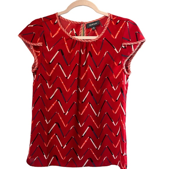 Modcloth pen print top NWOT - Picture 1 of 5